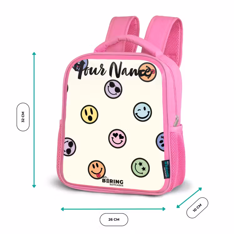 Speelse smiley-mix Kinderrugzak - Roze middel -productfoto_formaten