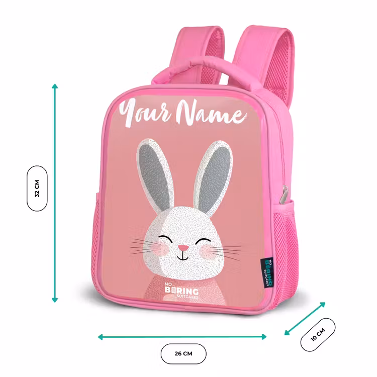 Konijn - Blosje - Stippen - Roze Kinderrugzak - Roze middel -productfoto_formaten