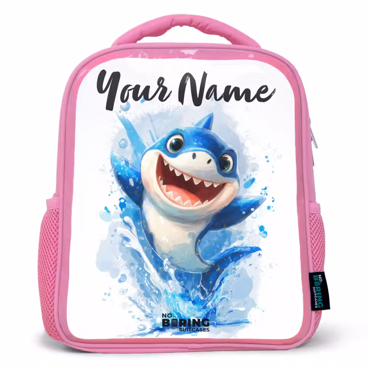 Haai - Tanden - Water Kinderrugzak - Roze middel -3d