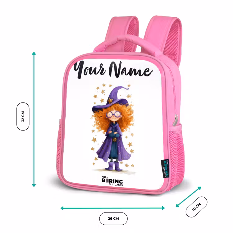 Sterrenmagie met krullen Kinderrugzak - Roze middel -productfoto_formaten