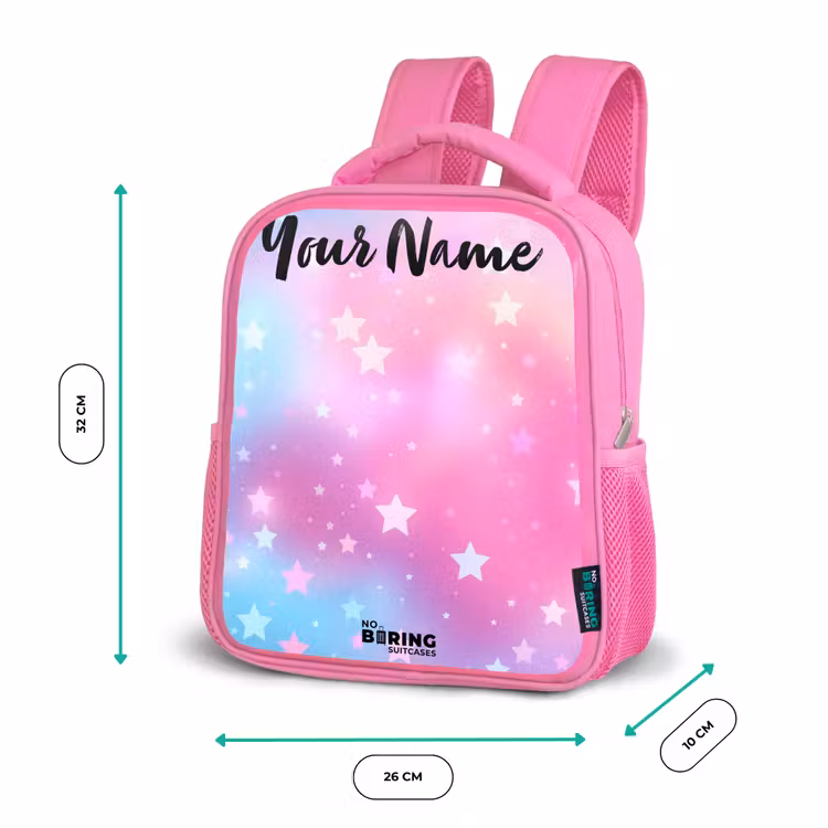 Sterren - Roze - Blauw Kinderrugzak - Roze middel -productfoto_formaten