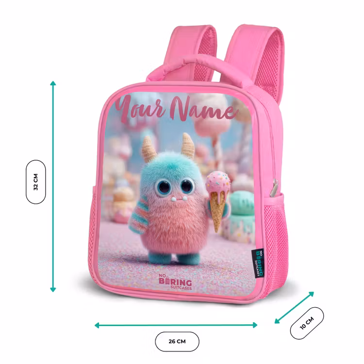 Zoet Monstersnoep Avontuur Kinderrugzak - Roze middel -productfoto_formaten