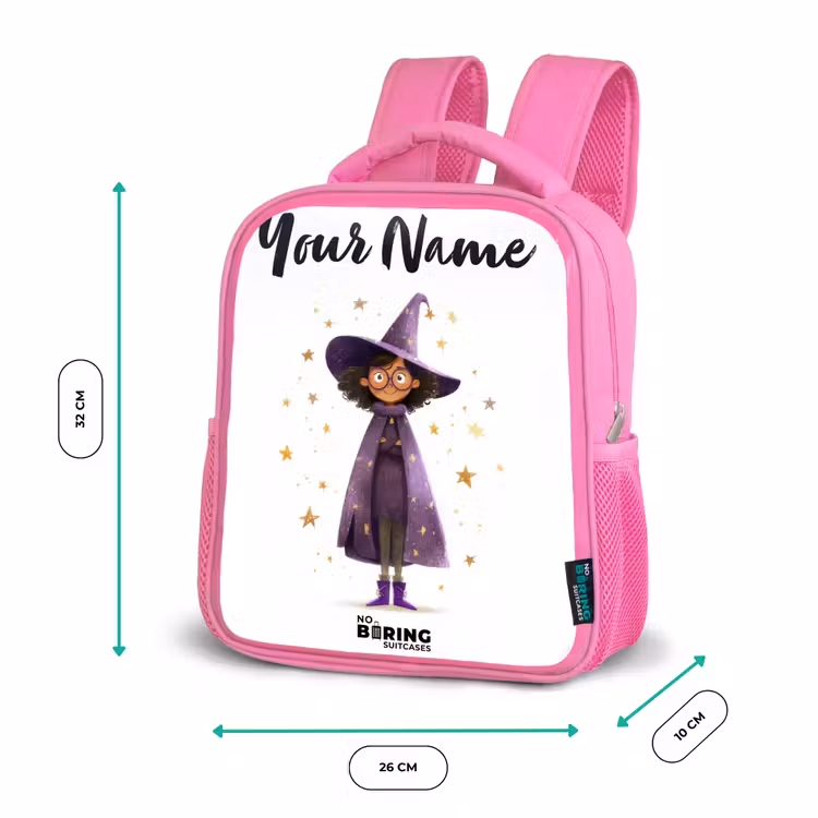 De paarse tovenaarsmantel Kinderrugzak - Roze middel -productfoto_formaten
