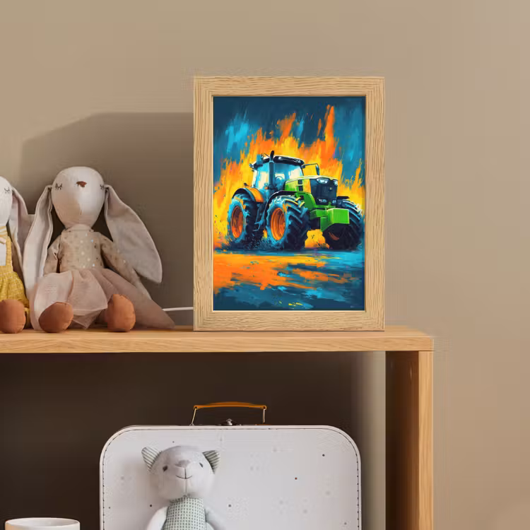 Abstract - Tractor - Groen Light Box met kabel klein -sfeer2_kind