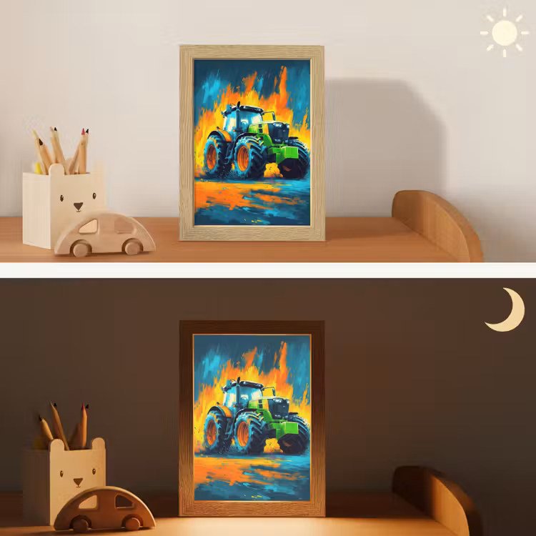 Abstract - Tractor - Groen Light Box met kabel klein -sfeer3_kind