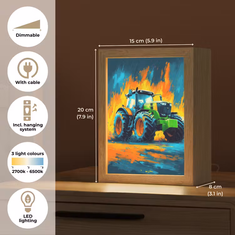 Abstract - Tractor - Groen Light Box met kabel (Kinderlampje) klein -USP_EN