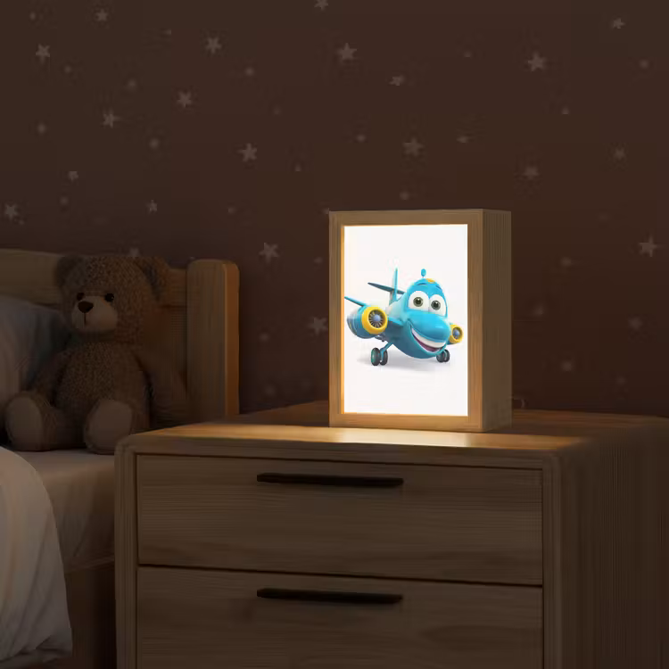 Vliegtuig - Blauw - Kinderen - Jongens Light Box met kabel klein -sfeer1_kind