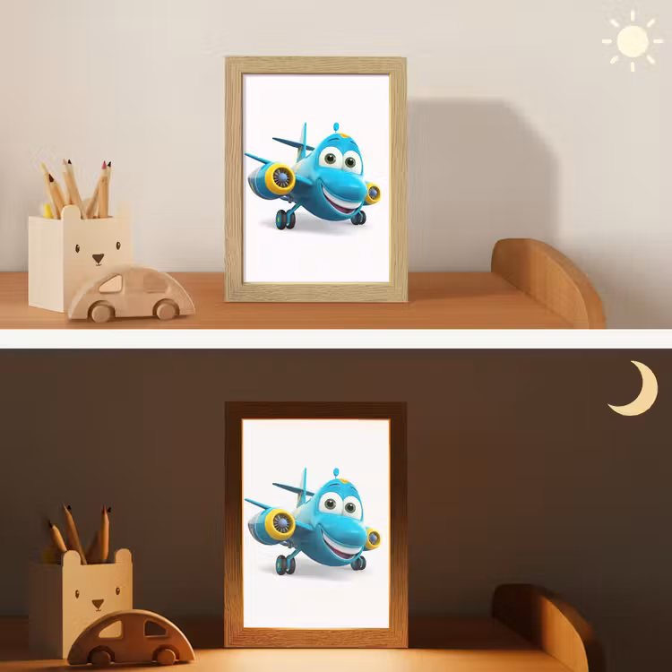 Vliegtuig - Blauw - Kinderen - Jongens Light Box met kabel klein -sfeer3_kind