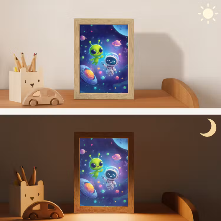Alien - Astronaut - Ruimte - Planeten Light Box met kabel klein -sfeer3_kind