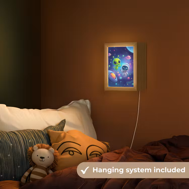 Alien - Astronaut - Ruimte - Planeten Light Box met kabel (Kinderlampje) klein -sfeer5_kind_EN