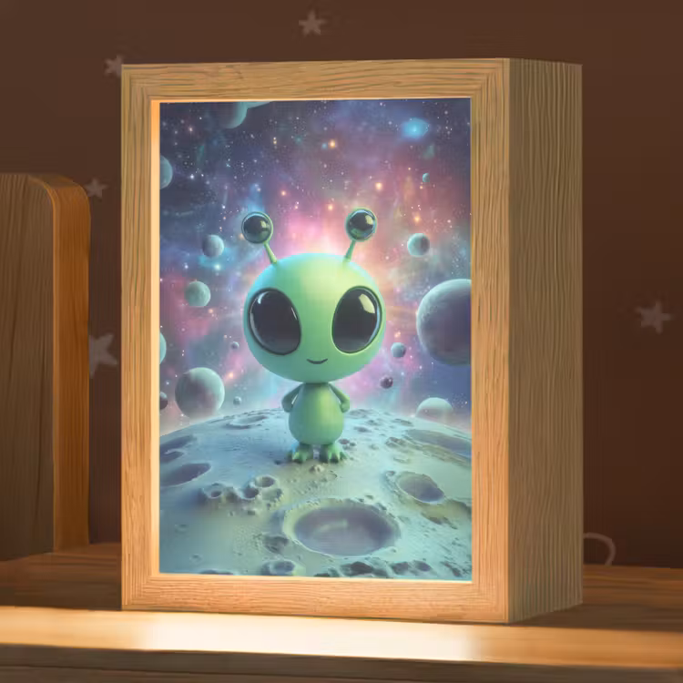 Alien - Groen - Planeten - Ruimte Light Box met kabel klein -zzz_3d_website