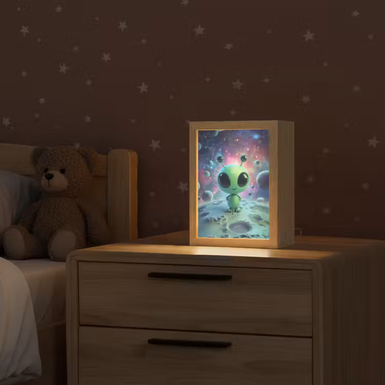 Alien - Groen - Planeten - Ruimte Light Box met kabel klein -sfeer1_kind