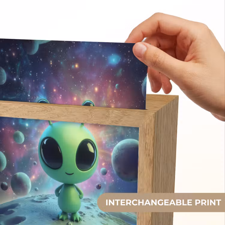 Alien - Groen - Planeten - Ruimte Light Box met kabel (Kinderlampje) klein -USP_websiteprintEN