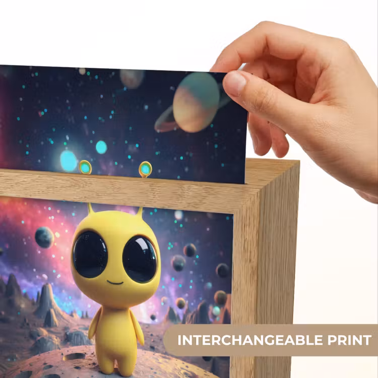 Alien - Ruimte - Geel - Planeten Light Box met kabel (Kinderlampje) klein -USP_websiteprintEN
