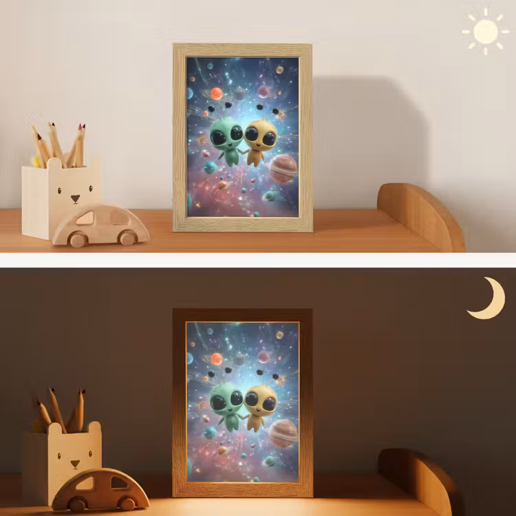 Aliens - Ruimte - Planeten Light Box met kabel klein -sfeer3_kind
