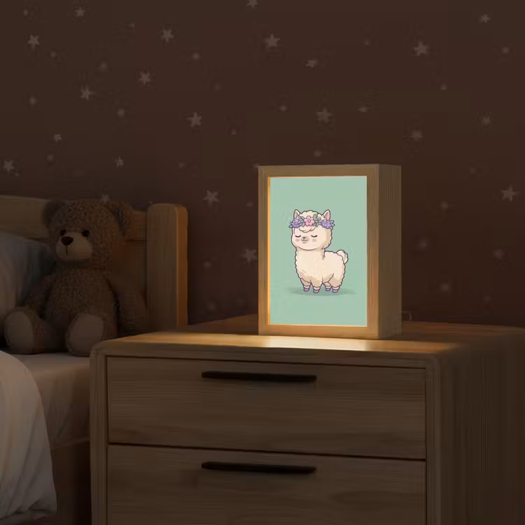 Alpaca - Groen - Bloemendiadeem Light Box met kabel klein -sfeer1_kind