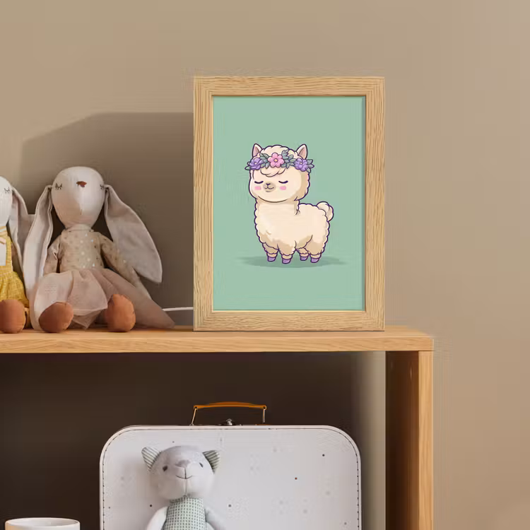 Alpaca - Groen - Bloemendiadeem Light Box met kabel klein -sfeer2_kind