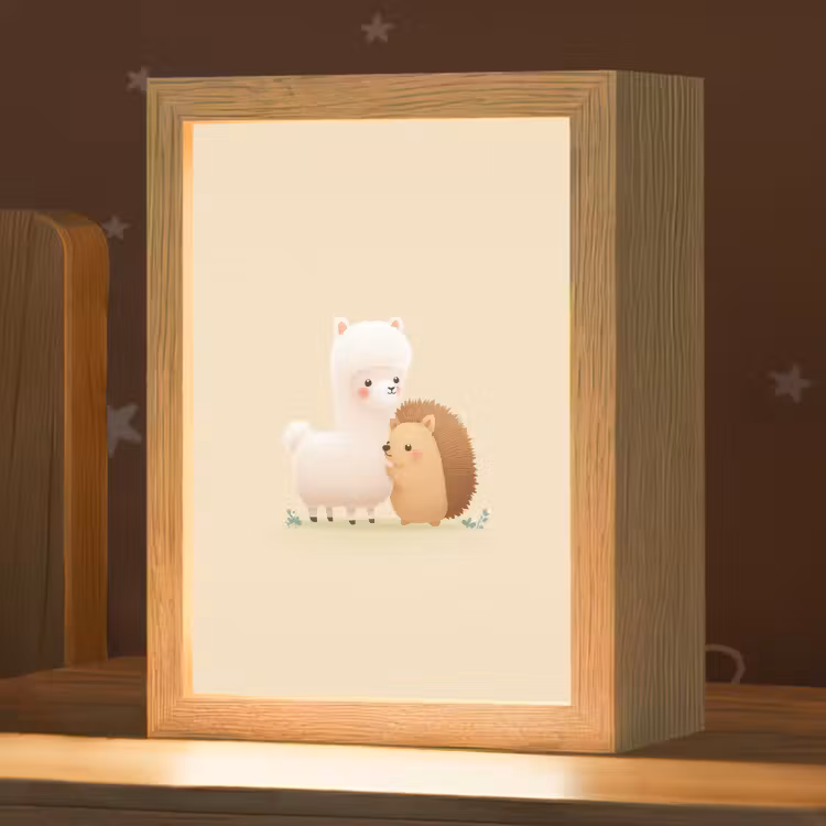 Alpaca - Egel - Bruin - Knuffelen Light Box met kabel klein -zzz_3d_website