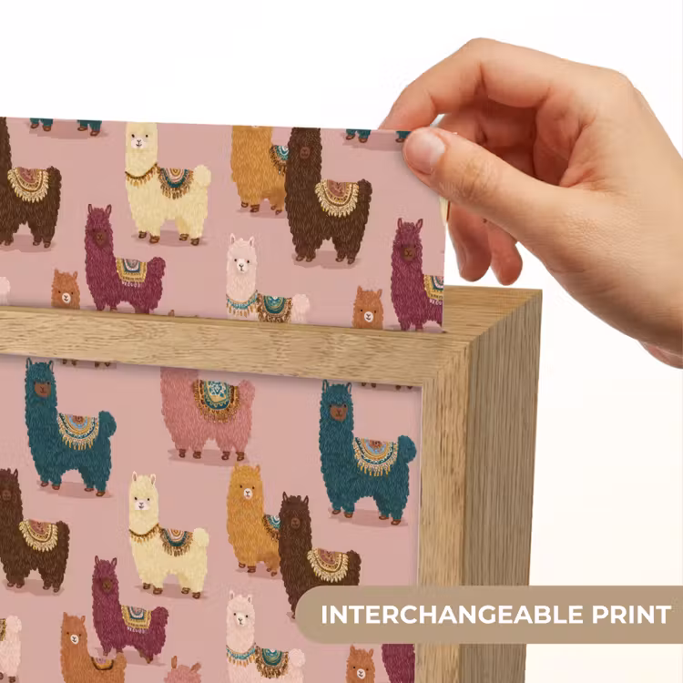 Alpaca's - Patroon - Kleurrijk Light Box met kabel (Kinderlampje) klein 904 -USP_websiteprintEN