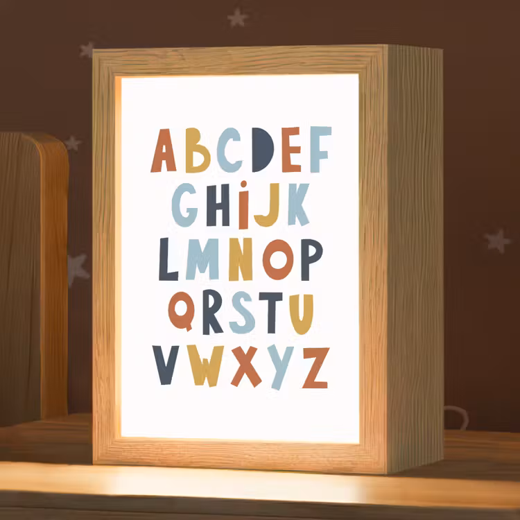 Alfabet - Educatief - Letters leren voor kinderen - Kleuren Light Box met kabel klein -zzz_3d_website