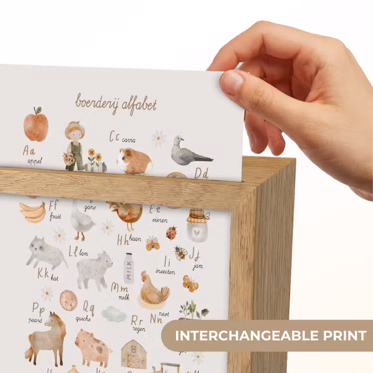 Alfabet - Boerderij - Educatief - Letters leren voor kinderen - Dieren Light Box met kabel (Kinderlampje) klein -USP_websiteprintEN