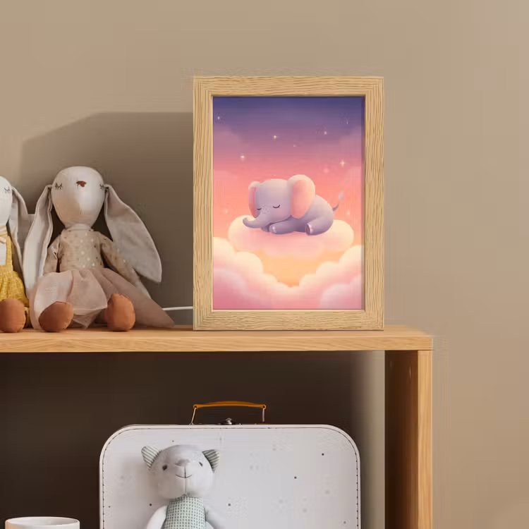 Dier - Roze - Wolken Light Box met kabel klein -sfeer2_kind