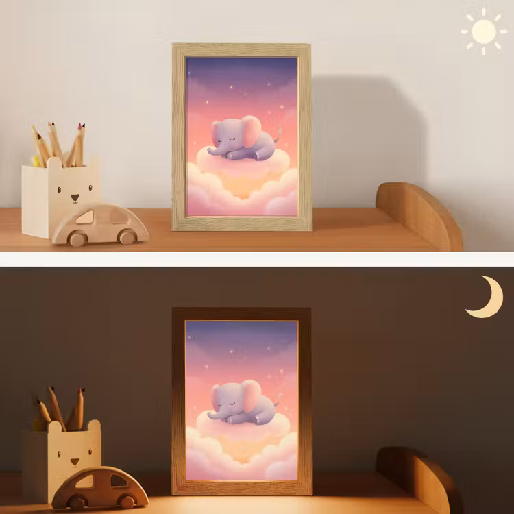 Dier - Roze - Wolken Light Box met kabel klein -sfeer3_kind