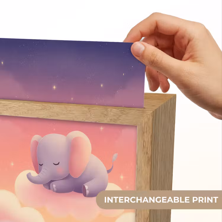 Dier - Roze - Wolken Light Box met kabel (Kinderlampje) klein -USP_websiteprintEN