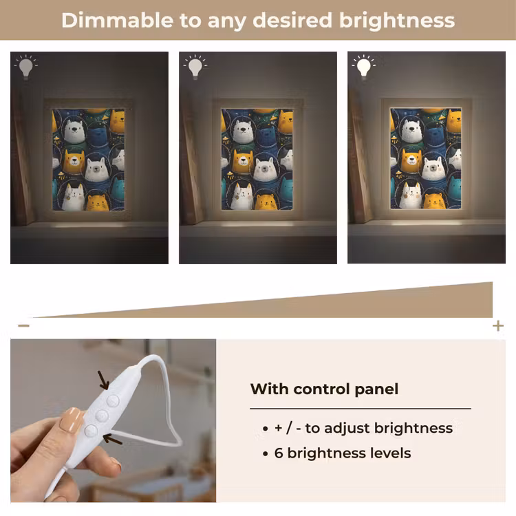 Dieren - Ruimtepakken - Sterren Light Box met kabel (Kinderlampje) klein -USP_dimbaarEN