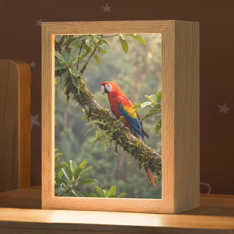 Ara - Jungle - Rood Light Box met kabel (Kinderlampje) klein -zzz_3d_website