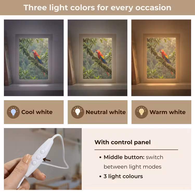 Ara - Jungle - Rood Light Box met kabel (Kinderlampje) klein -USP_lichtkleurEN