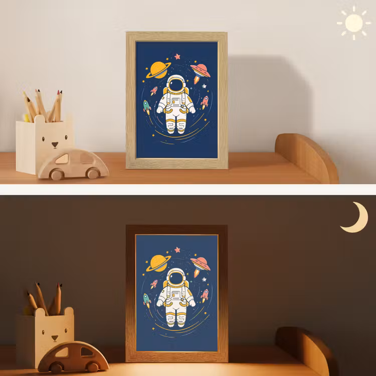 Astronaut - Planeten - Raket Light Box met kabel klein -sfeer3_kind