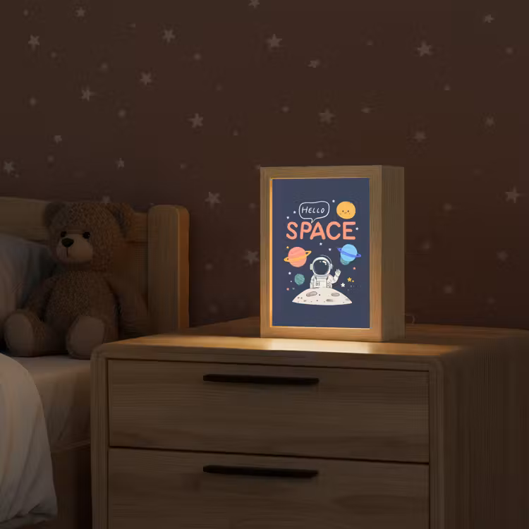 Astronaut - Ruimte - Planeten Light Box met kabel klein -sfeer1_kind