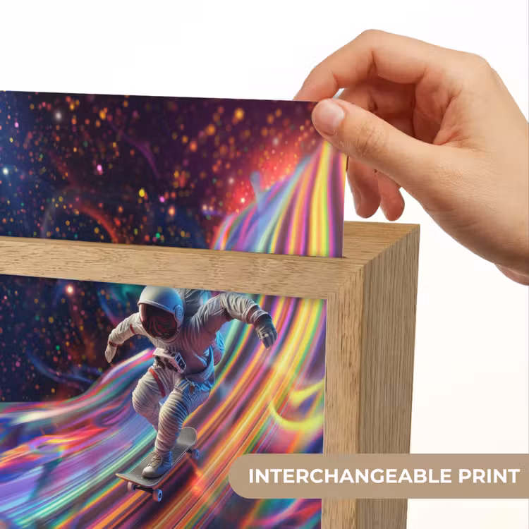 Astronaut - Ruimte - Skateboard - Kleurrijk Light Box met kabel (Kinderlampje) klein -USP_websiteprintEN