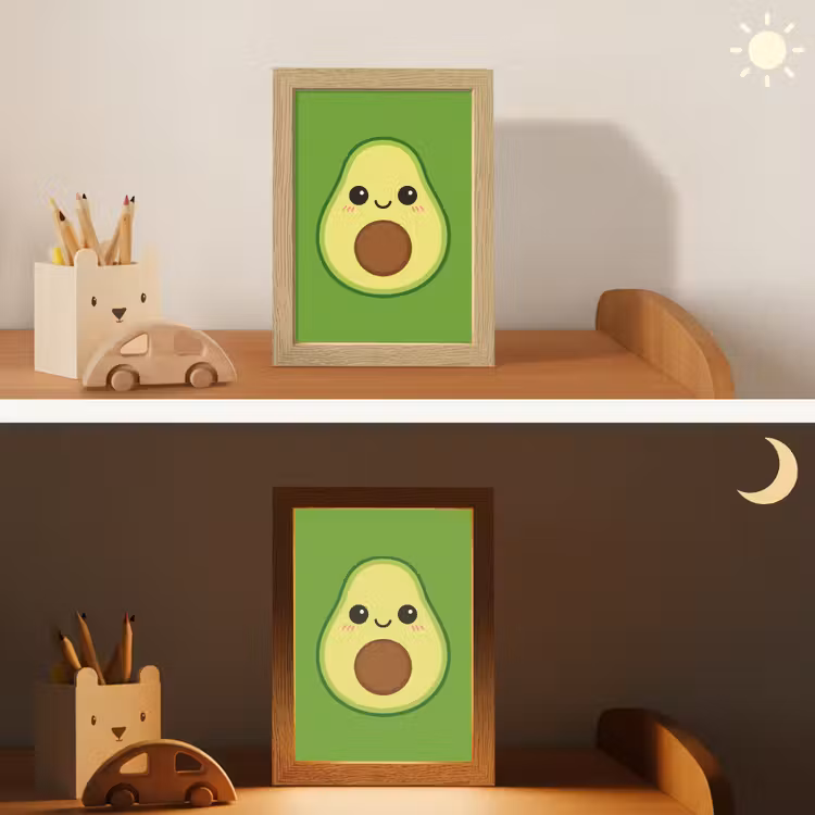 Avocado - Groen - Speels Light Box met kabel klein -sfeer3_kind