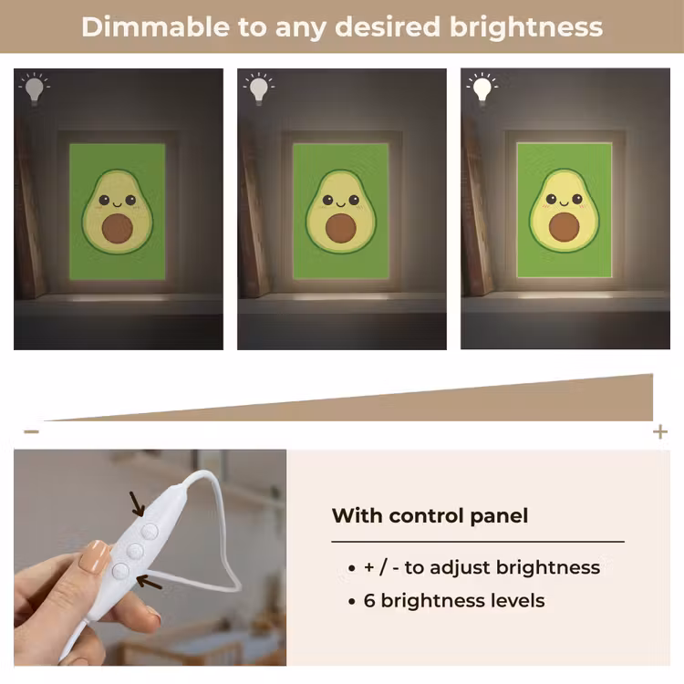 Avocado - Groen - Speels Light Box met kabel (Kinderlampje) klein -USP_dimbaarEN