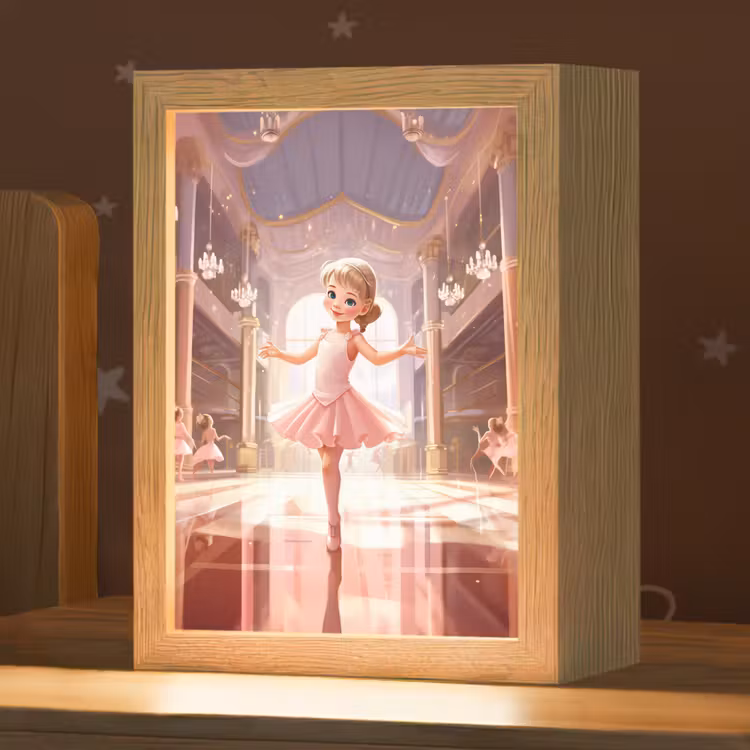 Ballerina - Meisjes - Roze - Kinderen Light Box met kabel klein -zzz_3d_website