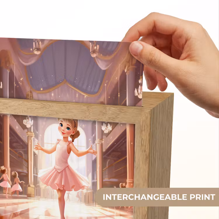 Ballerina - Meisjes - Roze - Kinderen Light Box met kabel (Kinderlampje) klein -USP_websiteprintEN