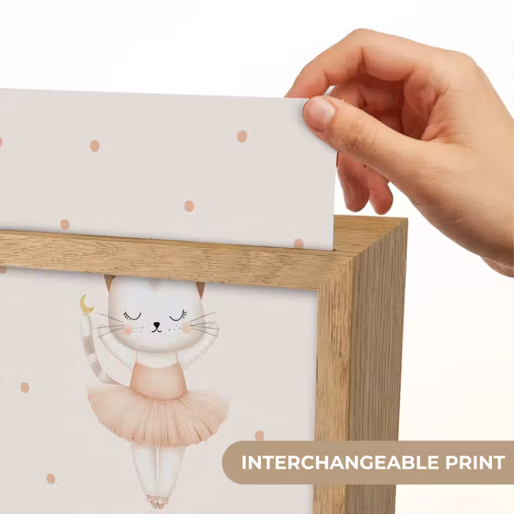 Ballerina - Kitten - Beige - Stippen Light Box met kabel (Kinderlampje) klein -USP_websiteprintEN