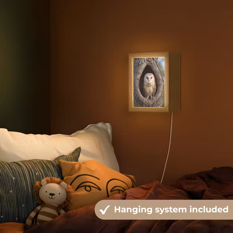 Kerkuil - Boom - Natuur - Bruin Light Box met kabel (Kinderlampje) klein -sfeer5_kind_EN