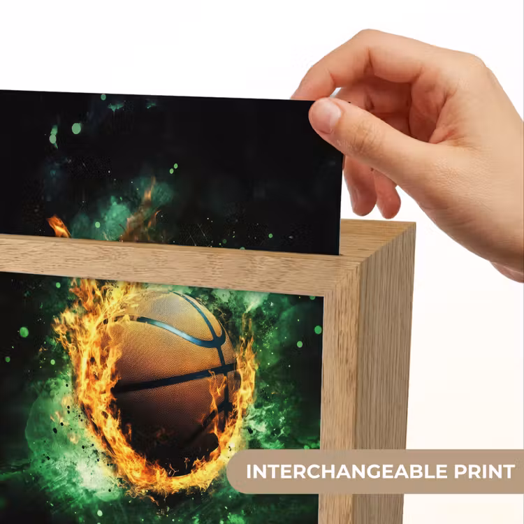 Basketbal - Vuur - Vlammen - Groen Light Box met kabel (Kinderlampje) klein -USP_websiteprintEN