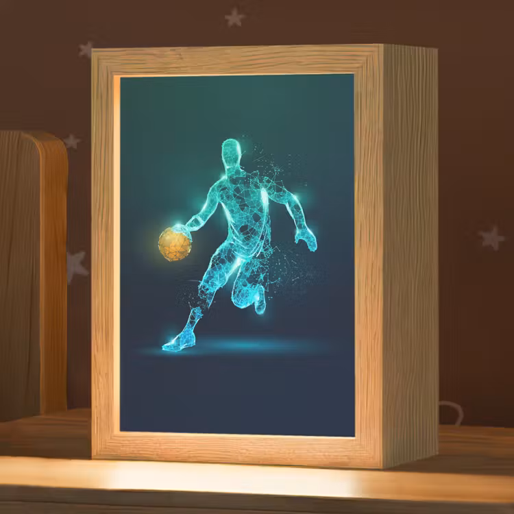 Basketbalspeler - Digitaal - Groen - Blauw Light Box met kabel klein -zzz_3d_website