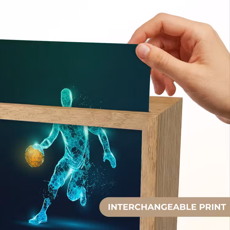 Basketbalspeler - Digitaal - Groen - Blauw Light Box met kabel (Kinderlampje) klein -USP_websiteprintEN