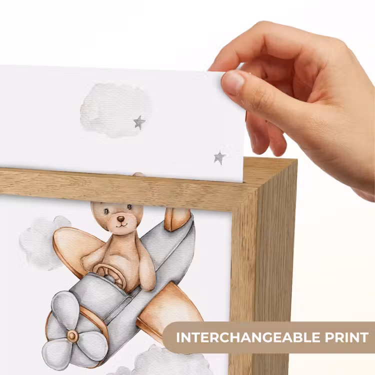 Beer - Vliegtuig - Sterren - Kinderen Light Box met kabel (Kinderlampje) klein -USP_websiteprintEN