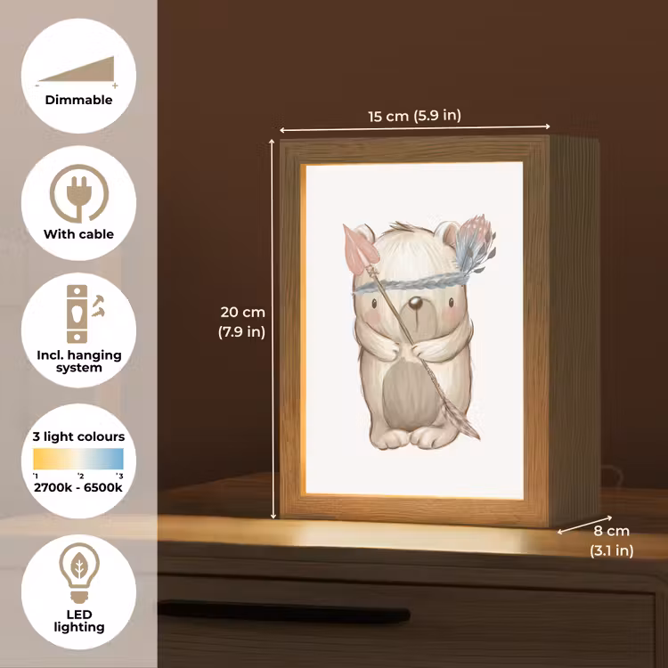 Beer - Dier - Bosdieren Light Box met kabel (Kinderlampje) klein -USP_EN