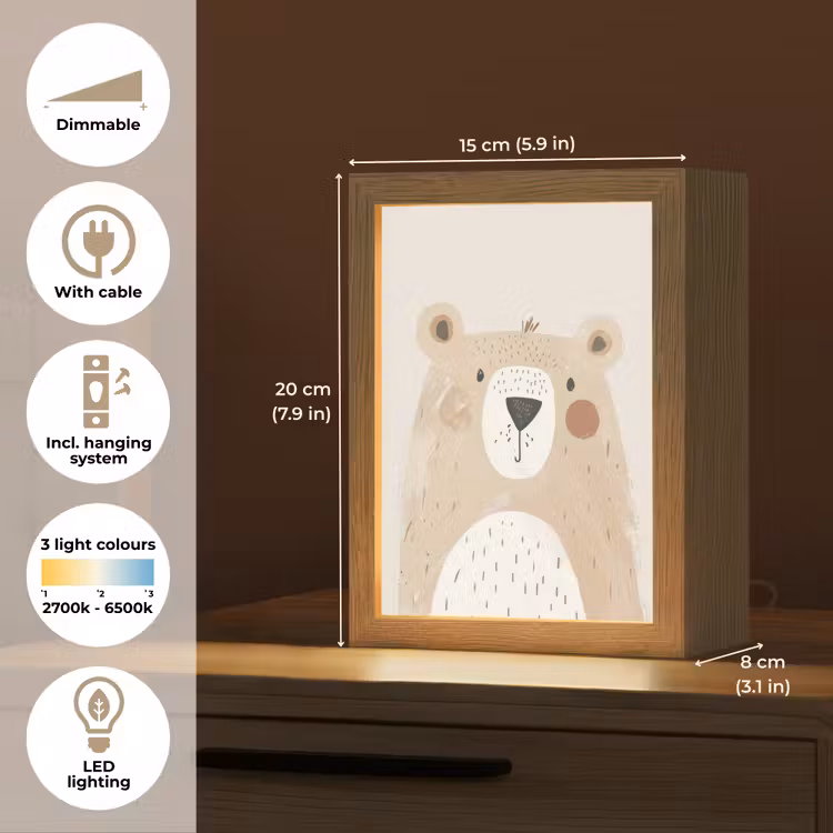 Beer - Dier - Wilde dieren Light Box met kabel (Kinderlampje) klein -USP_EN