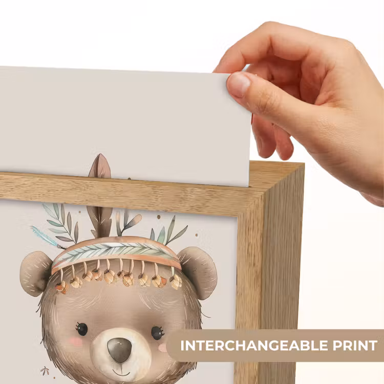 Beer - Boho - Indianentooi - Dieren Light Box met kabel (Kinderlampje) klein -USP_websiteprintEN