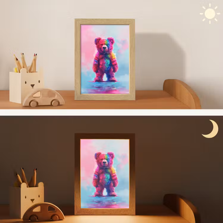 Beer - Kleurrijk - Dier Light Box met kabel klein -sfeer3_kind