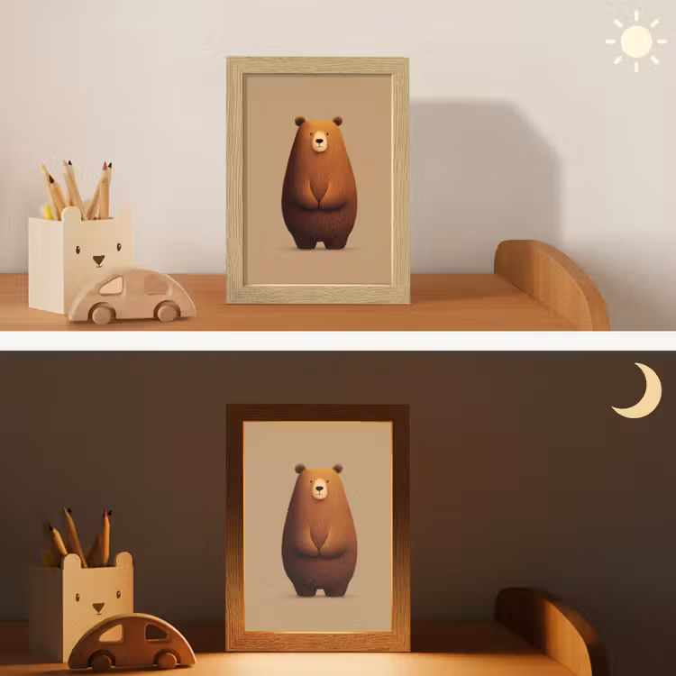 Beer - Minimalistisch - Bruin Light Box met kabel klein -sfeer3_kind