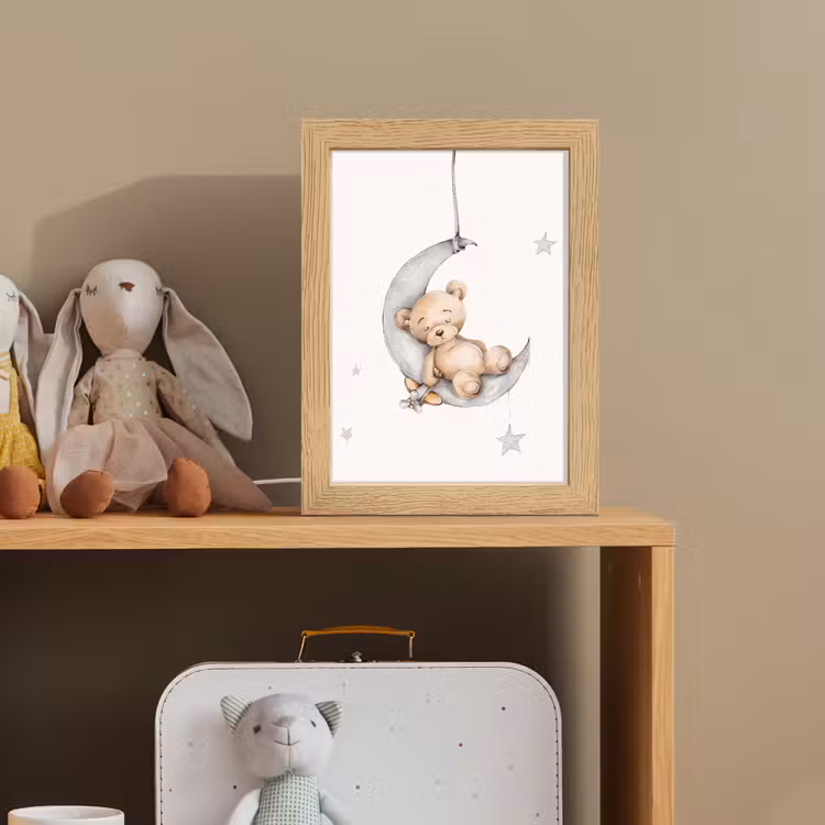 Beer - Maan - Sterren - Kinderen Light Box met kabel klein -sfeer2_kind